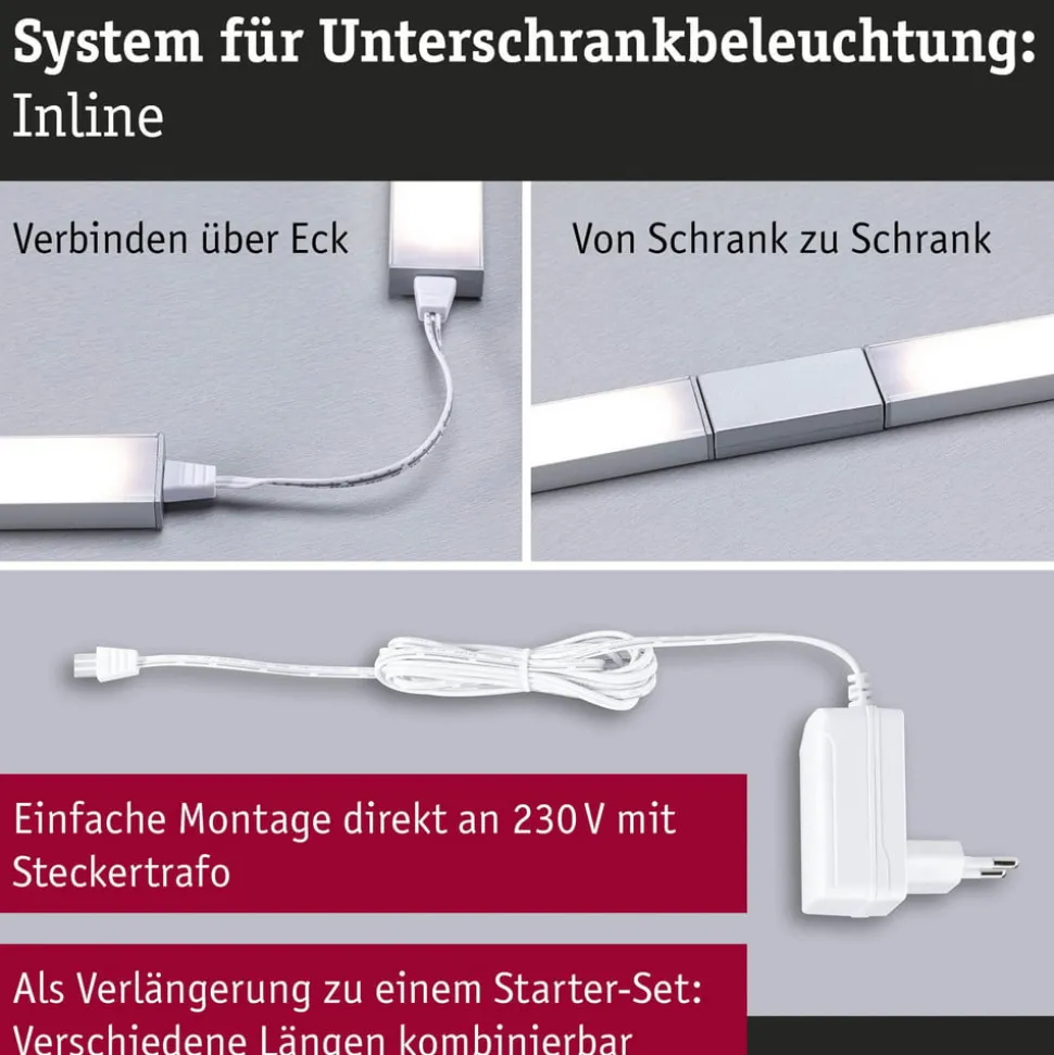 Paulmann onderbouwlamp Inline 2x verlengstuk chroom 35 cm CCT