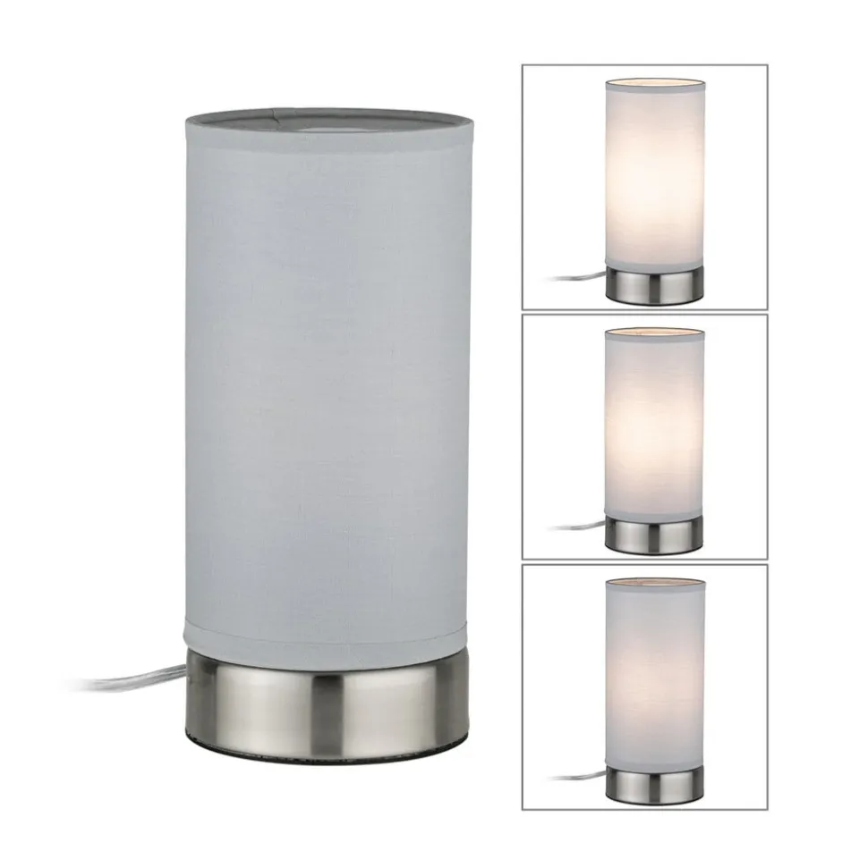 Paulmann Pia tafellamp van stof, lichtgrijs