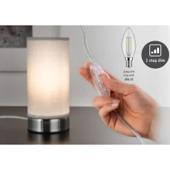 Paulmann Pia tafellamp van stof, lichtgrijs