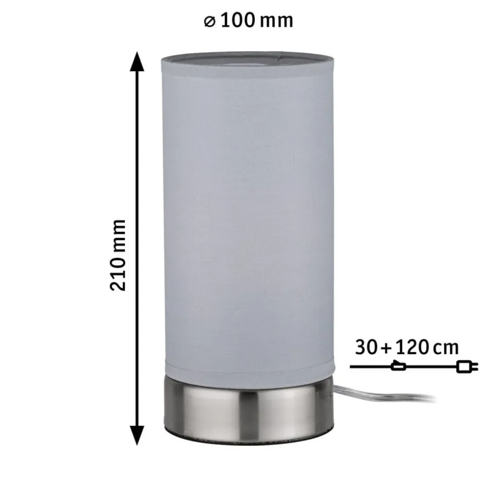 Paulmann Pia tafellamp van stof, lichtgrijs