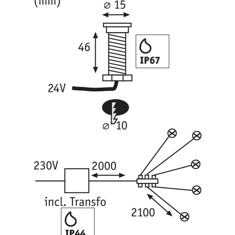 Paulmann Plug & Shine inbouwlamp 93695 Basis 5