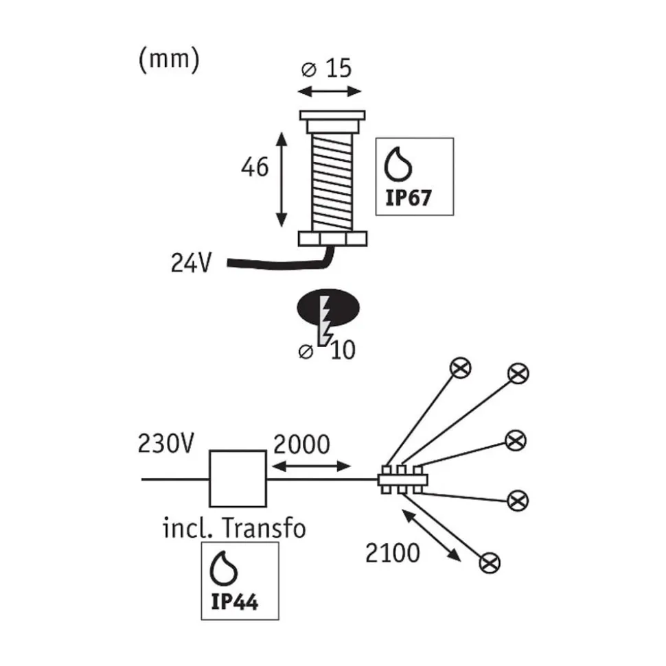 Paulmann Plug & Shine inbouwlamp 93695 Basis 5