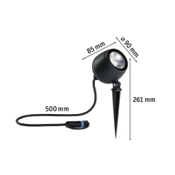 Paulmann Plug & Shine LED spot Kikolo, 3.000 K, 60°, aluminium