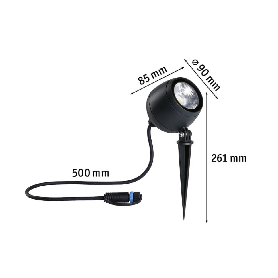 Paulmann Plug & Shine LED spot Kikolo, 3.000 K, 60°, aluminium