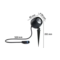 Paulmann Plug & Shine LED spot Kikolo, 3.000 K, 20°, aluminium