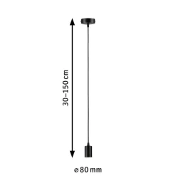 Paulmann Ravi fitting E27, zwart mat