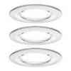 Paulmann 3-set spot Nova rond, IP44, dimb., chroom