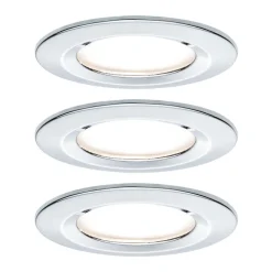 Paulmann 3-set spot Nova rond, IP44, dimb., chroom