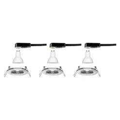 Paulmann 3-set spot Nova rond, IP44, dimb., chroom