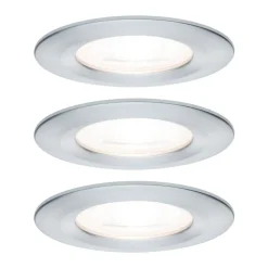 Paulmann 3-set spot Nova rond, IP44, dimb., alu