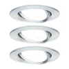 Paulmann 3-set spot Nova rond, kantel/dimbaar, alu