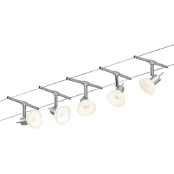 Paulmann Sheela kabelsysteem 5lamps chroom mat