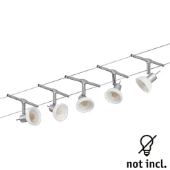 Paulmann Sheela kabelsysteem 5lamps chroom mat