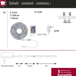 Paulmann SimpLED Motion LED strip set, 5m afstandsbediening RGB