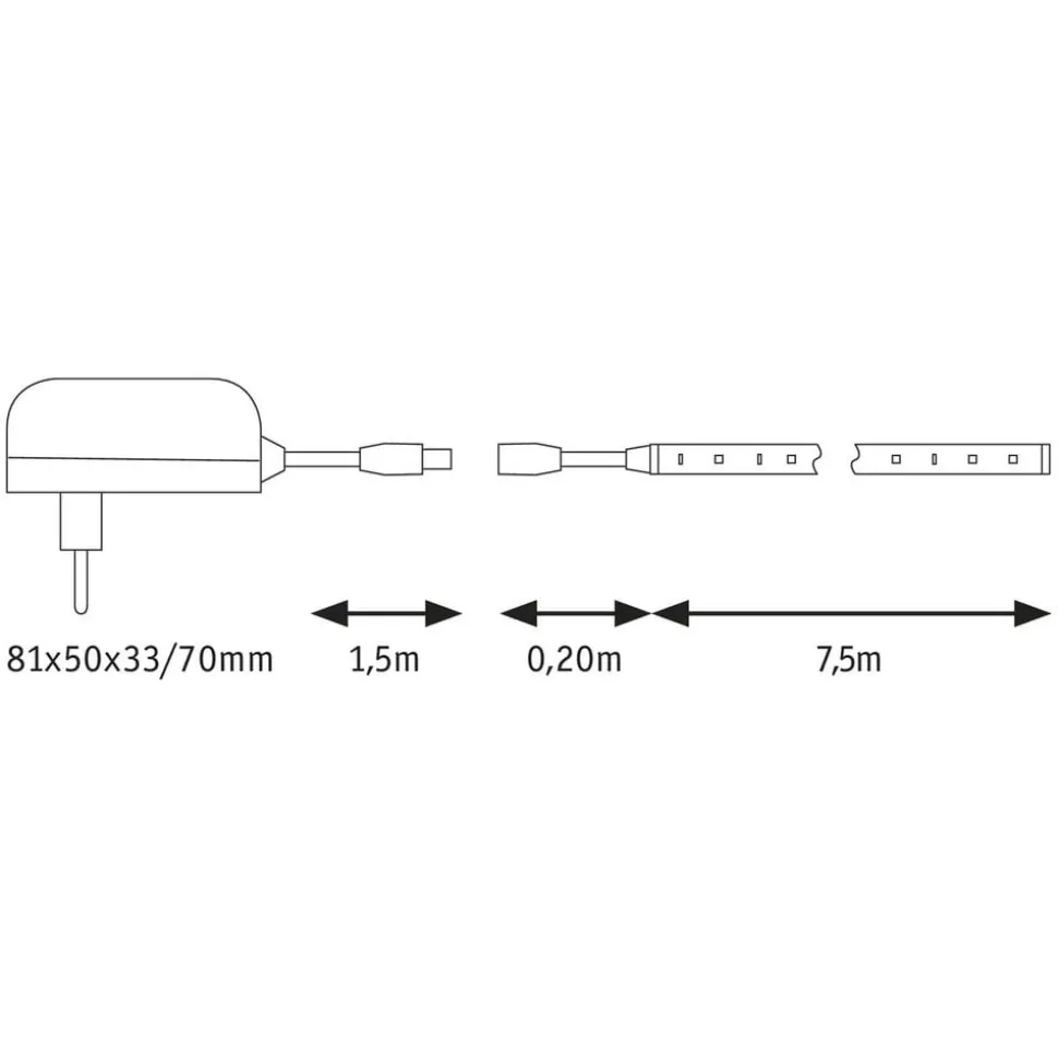 Paulmann SimpLED strip set, 20 W, warmwit, 7,5 m
