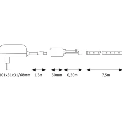 Paulmann SimpLED strip set, 26 W, RGB, 7,5 m