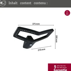 Paulmann Slimme wandlamp Alara, CCT, antraciet IP44