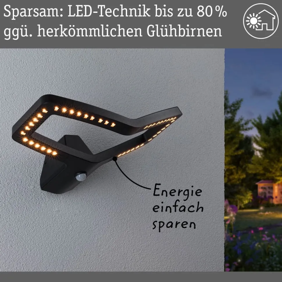 Paulmann Slimme wandlamp Alara, CCT, antraciet IP44