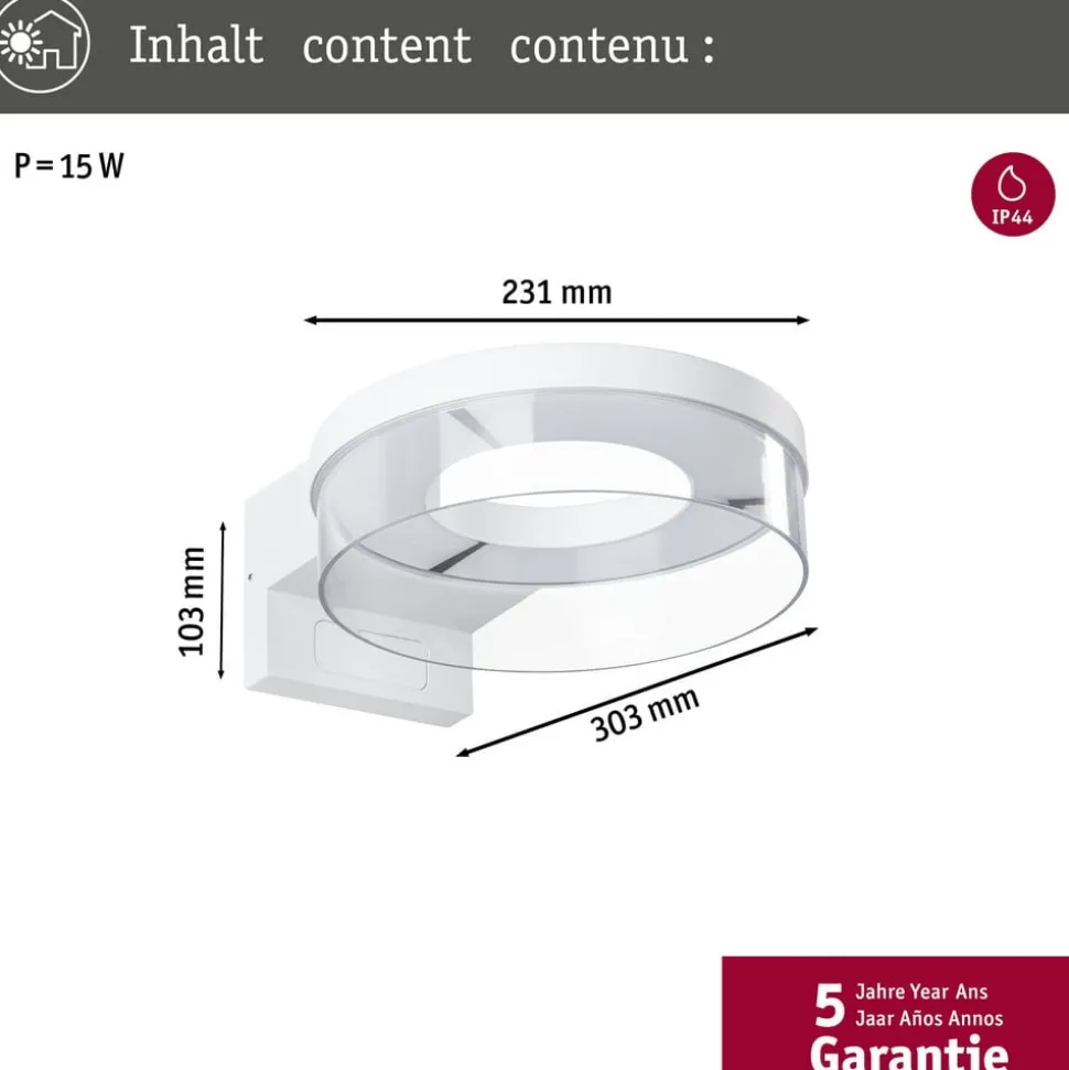 Paulmann Smart Buitenwandlamp Capera, wit CCT IP44