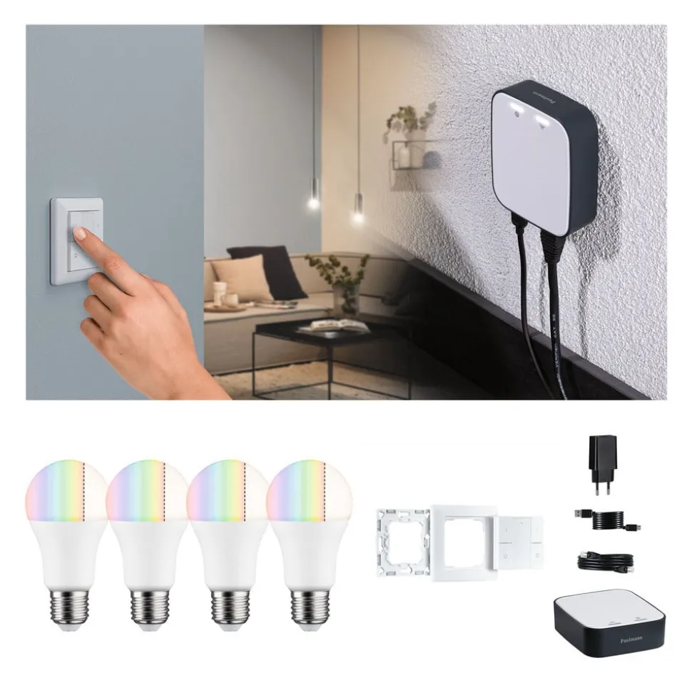 Paulmann Smart Home Set ZigBee 4x E27 9,3W LED mat RGBW
