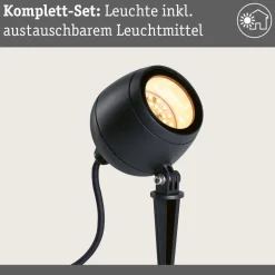 Paulmann Smart LED grondspies spot Kikolo, CCT, antraciet, IP65