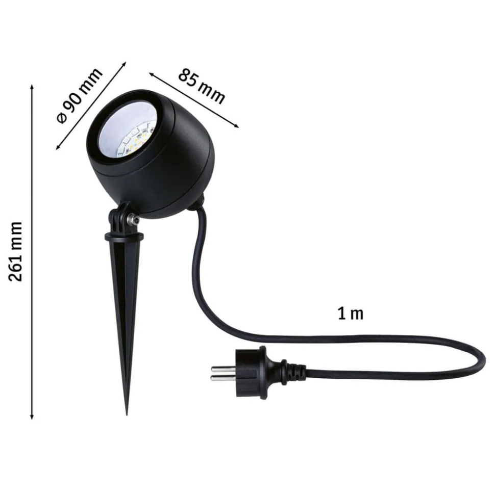 Paulmann Smart LED grondspiesspot Kikolo, RGBW, antraciet IP65