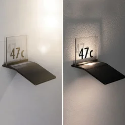 Paulmann solar-huisnummer lamp Yoko, antraciet