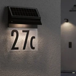 Paulmann solar-huisnummer lamp Neda in zwart