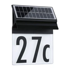 Paulmann solar-huisnummer lamp Neda in zwart