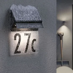 Paulmann solar-huisnummer lamp Neda in zwart