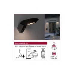 Paulmann Soley solar-wandlamp ZigBee antraciet