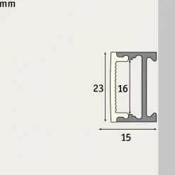 Paulmann Square profiel, alu, diffusor gesatineerd