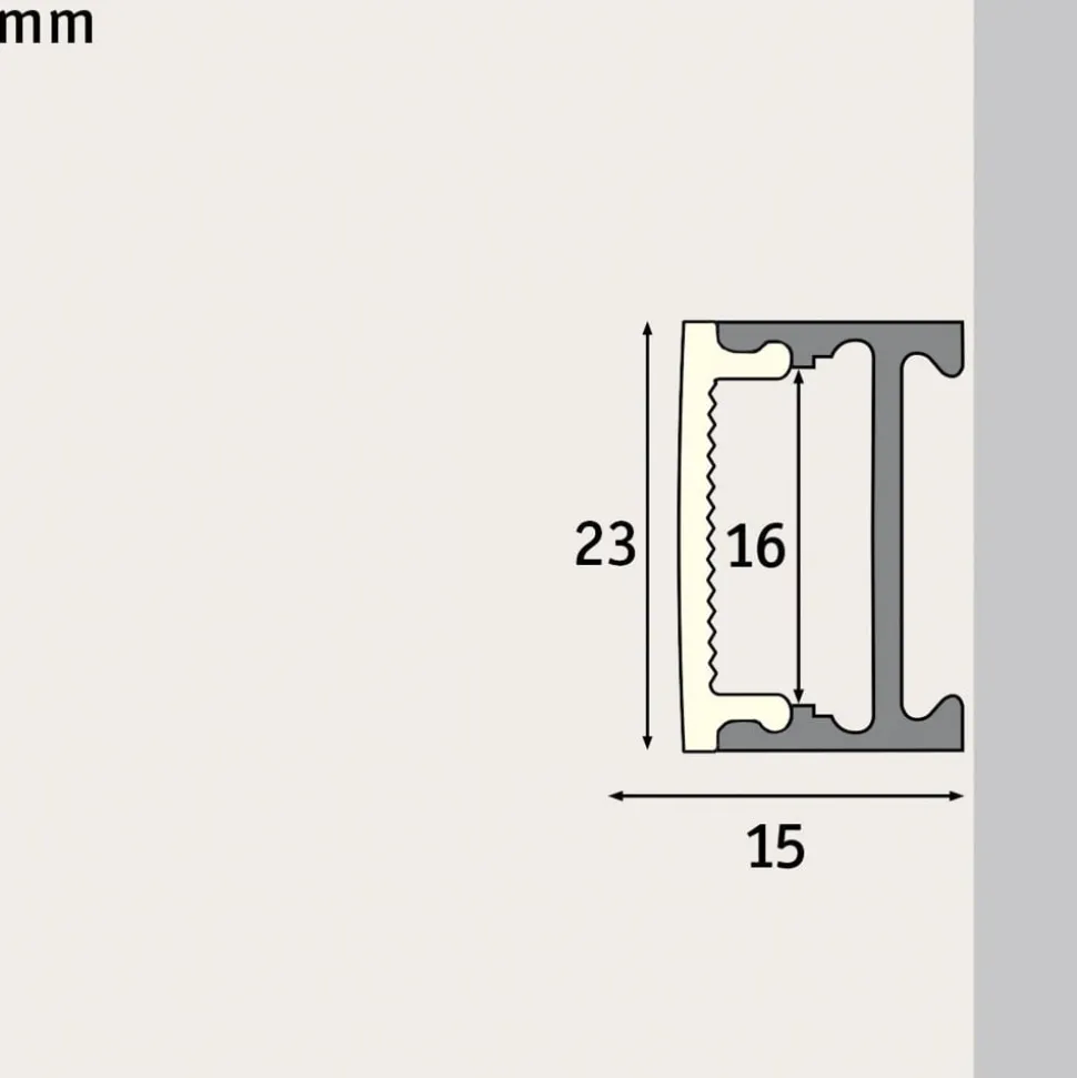 Paulmann Square profiel, alu, diffusor gesatineerd