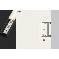 Paulmann Square profiel, zwart, diffusor wit, 1m