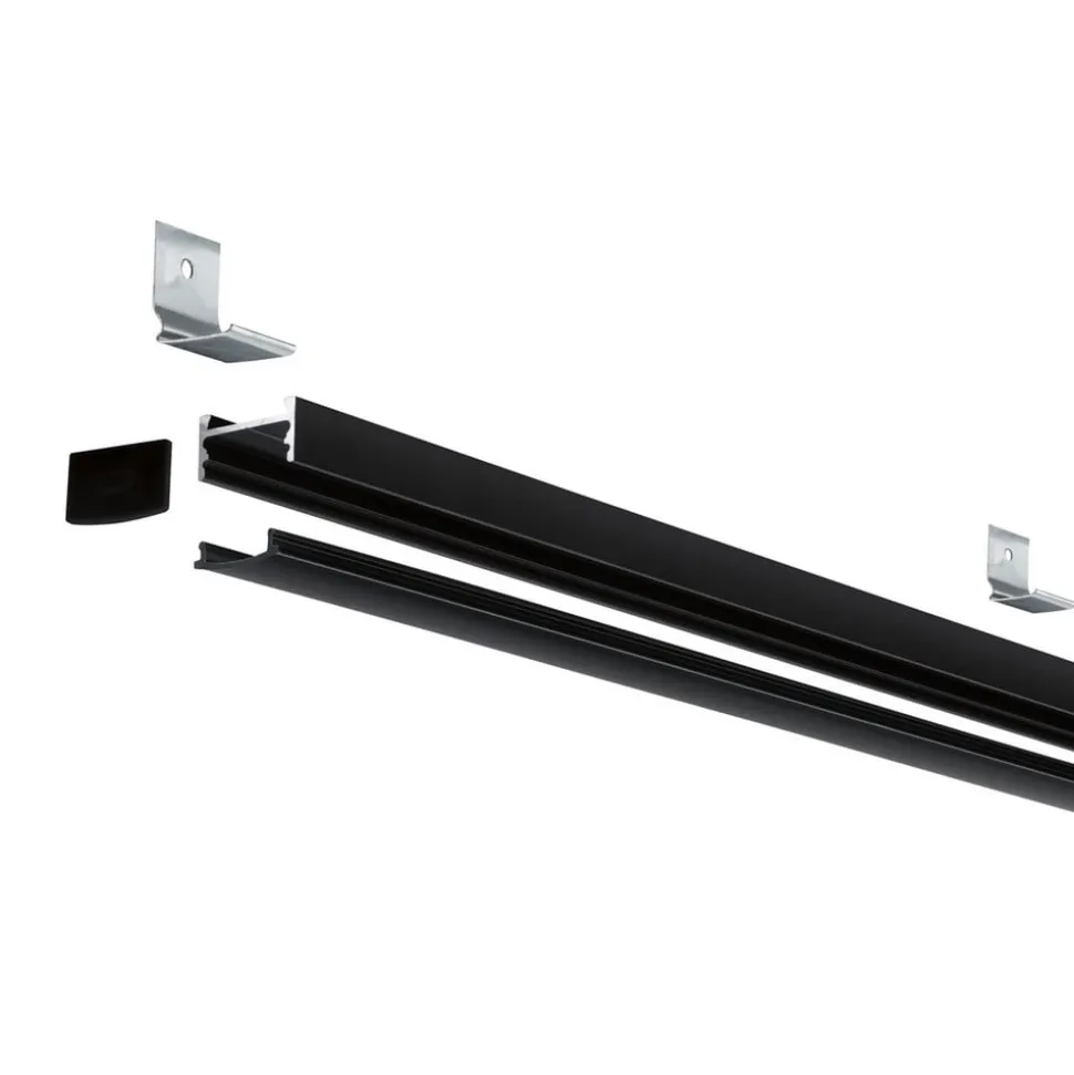 Paulmann Square profiel zwart diffusor zwart 2m