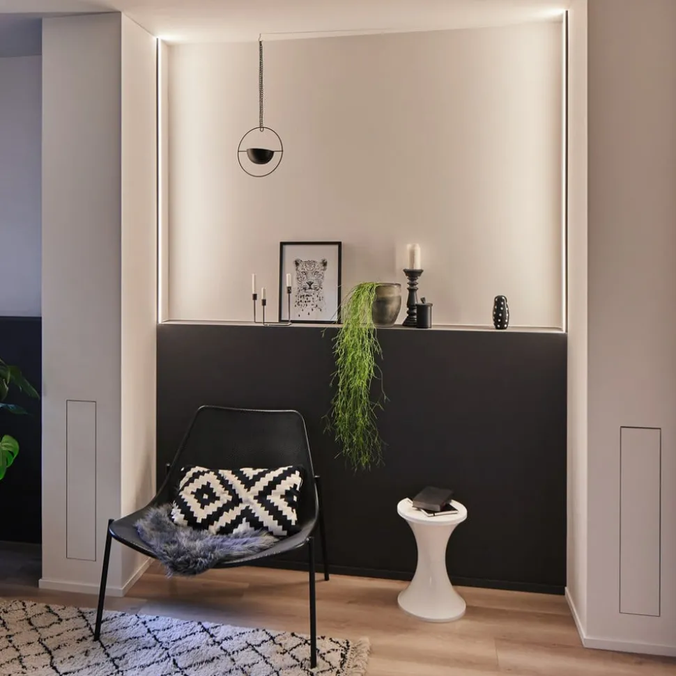 Paulmann Square profiel, zwart, diffusor wit, 2m