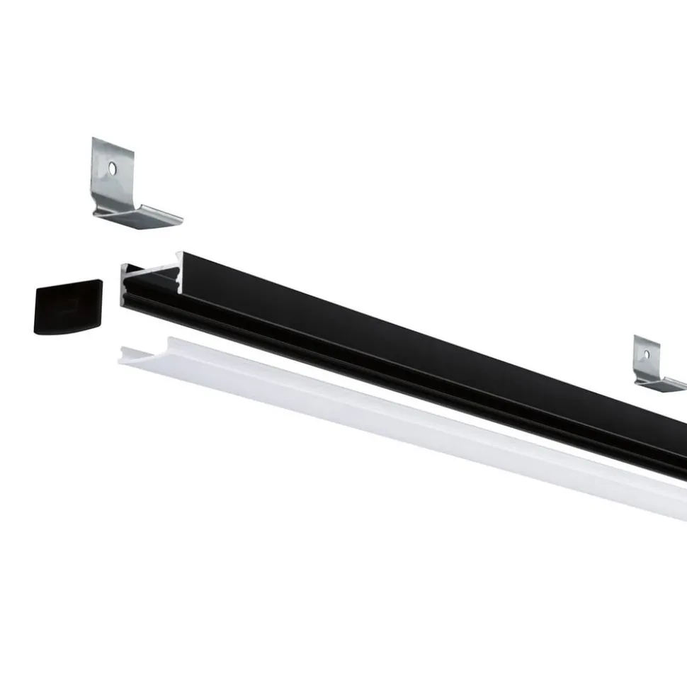 Paulmann Square profiel, zwart, diffusor wit, 2m