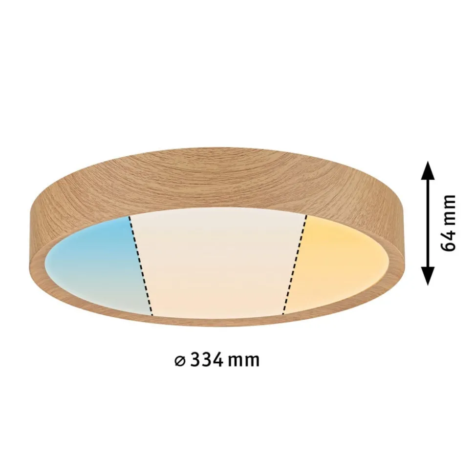 Paulmann Tega LED plafondlamp IP44 CCT hout