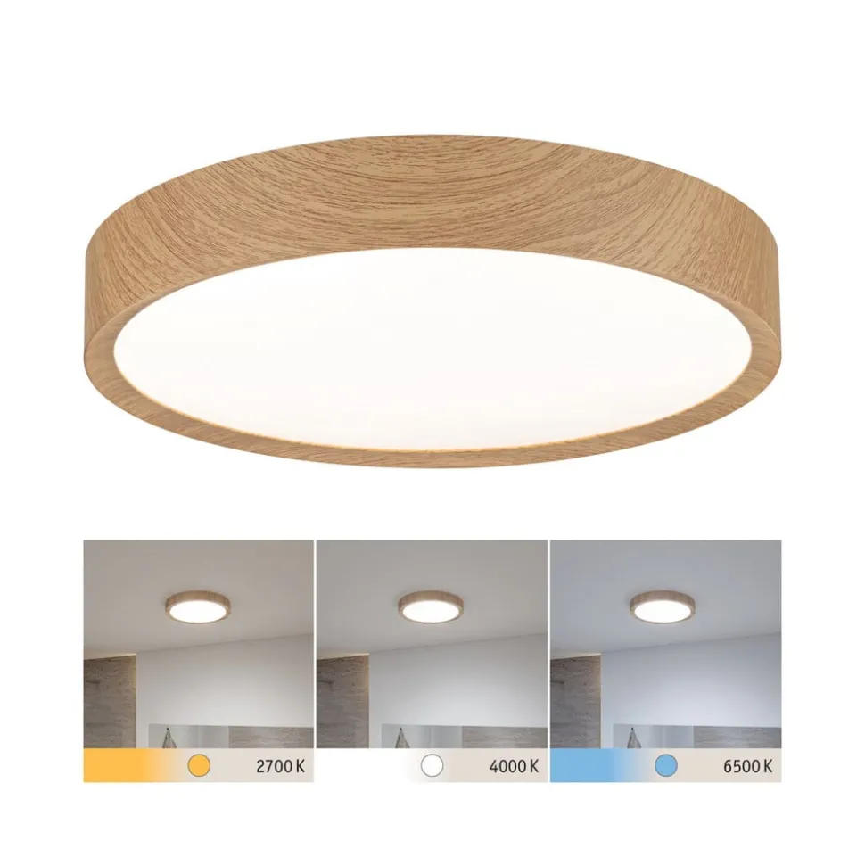 Paulmann Tega LED plafondlamp IP44 CCT hout