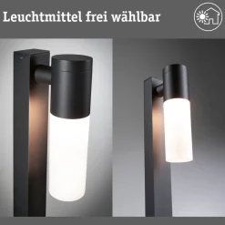 Paulmann Tralia tuinpadverlichting, antraciet Hoogte 65 cm aluminium IP44 E27