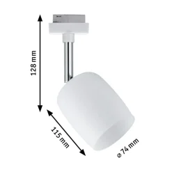 Paulmann URail Blossom spot wit, glas satijn