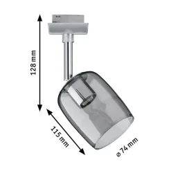 Paulmann URail Blossom spot, chroom/rookgrijs