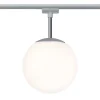 Paulmann URail Globe bollamp chroom, glas opaal
