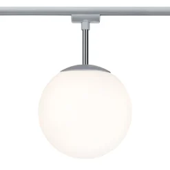 Paulmann URail Globe bollamp chroom, glas opaal