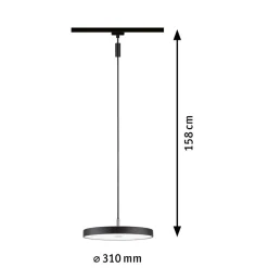 Paulmann URail Hildor LED hanglamp zwart 4.000K