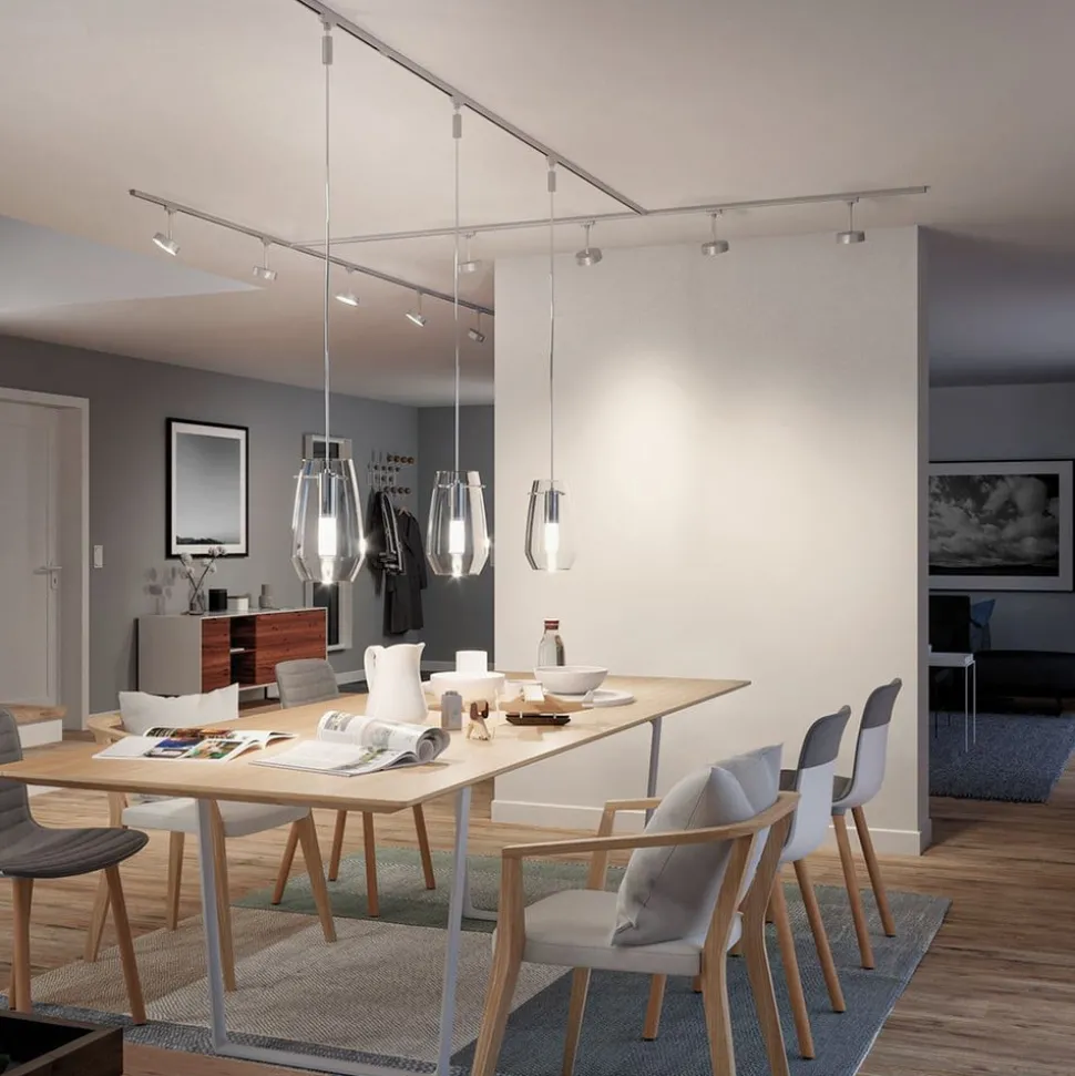 Paulmann URail rail, mat chroom, lengte 100 cm, aluminium