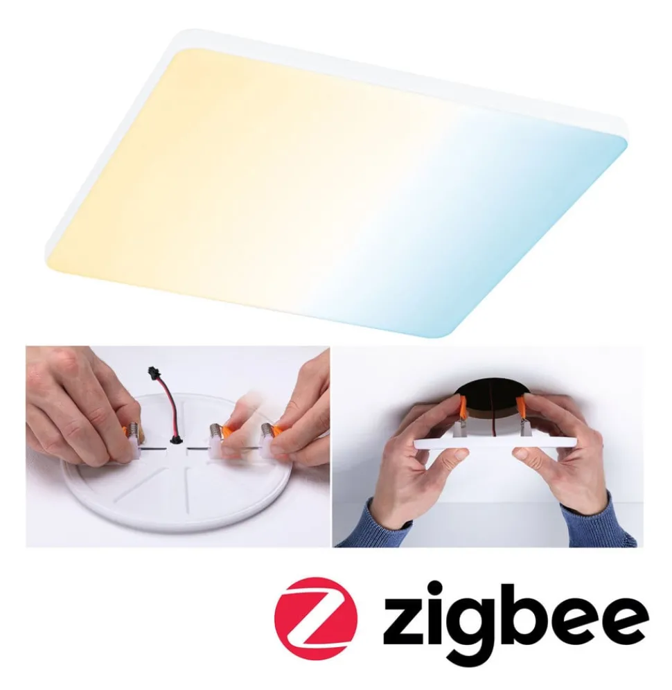 Paulmann Veluna Edge ZigBee CCT hoekig 20x20 cm