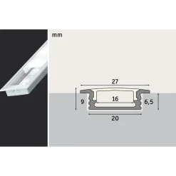 Paulmann Vloerinbouwprofiel voor LED strip 2m