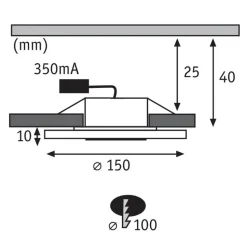 Paulmann Whirl LED inbouwlamp 6W per 3-set rond