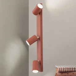 Penn plafondspot, koraalrood, lengte 60 cm, aluminium